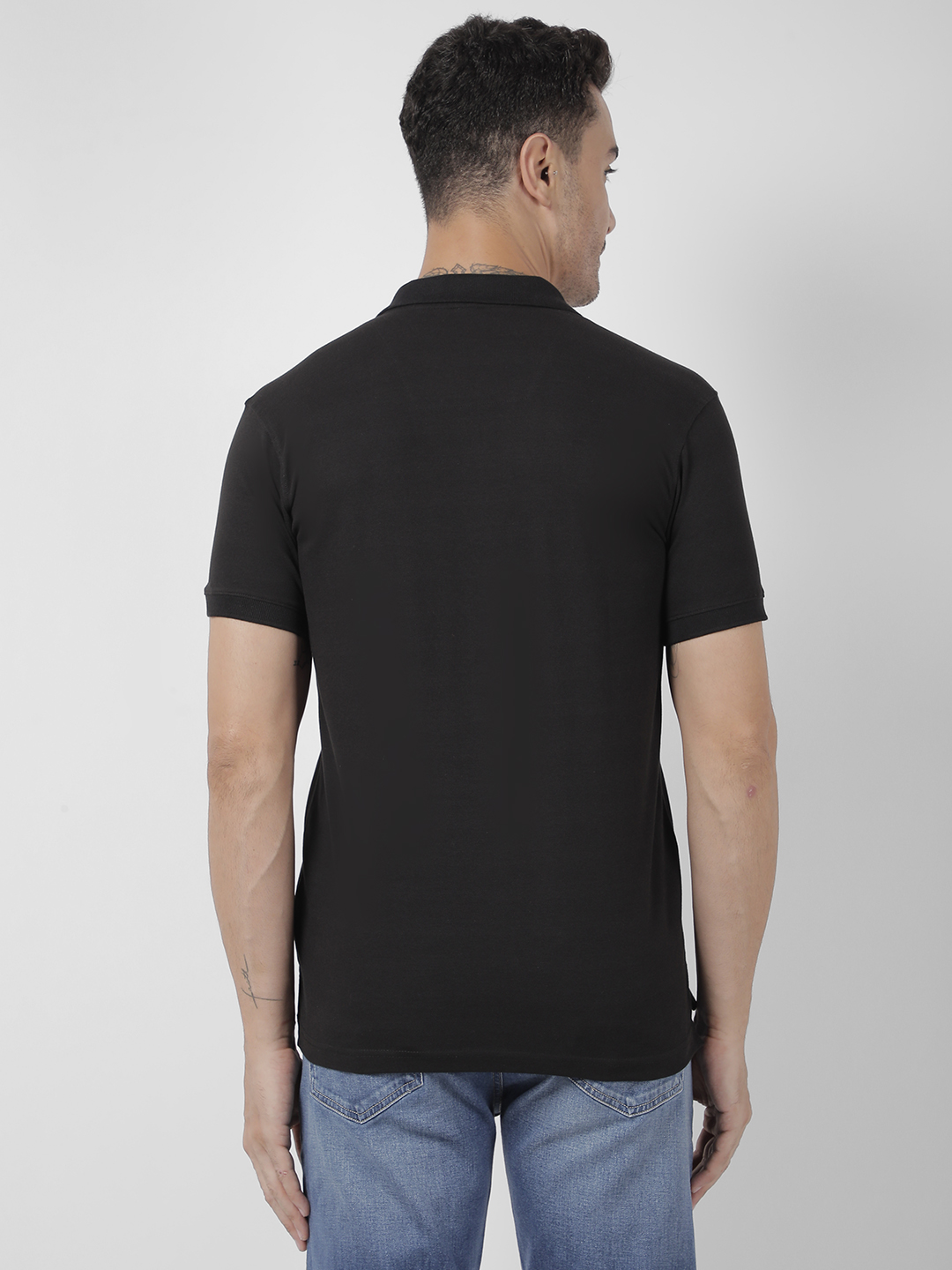 Numero Uno Men Embroidered Black T-Shirt